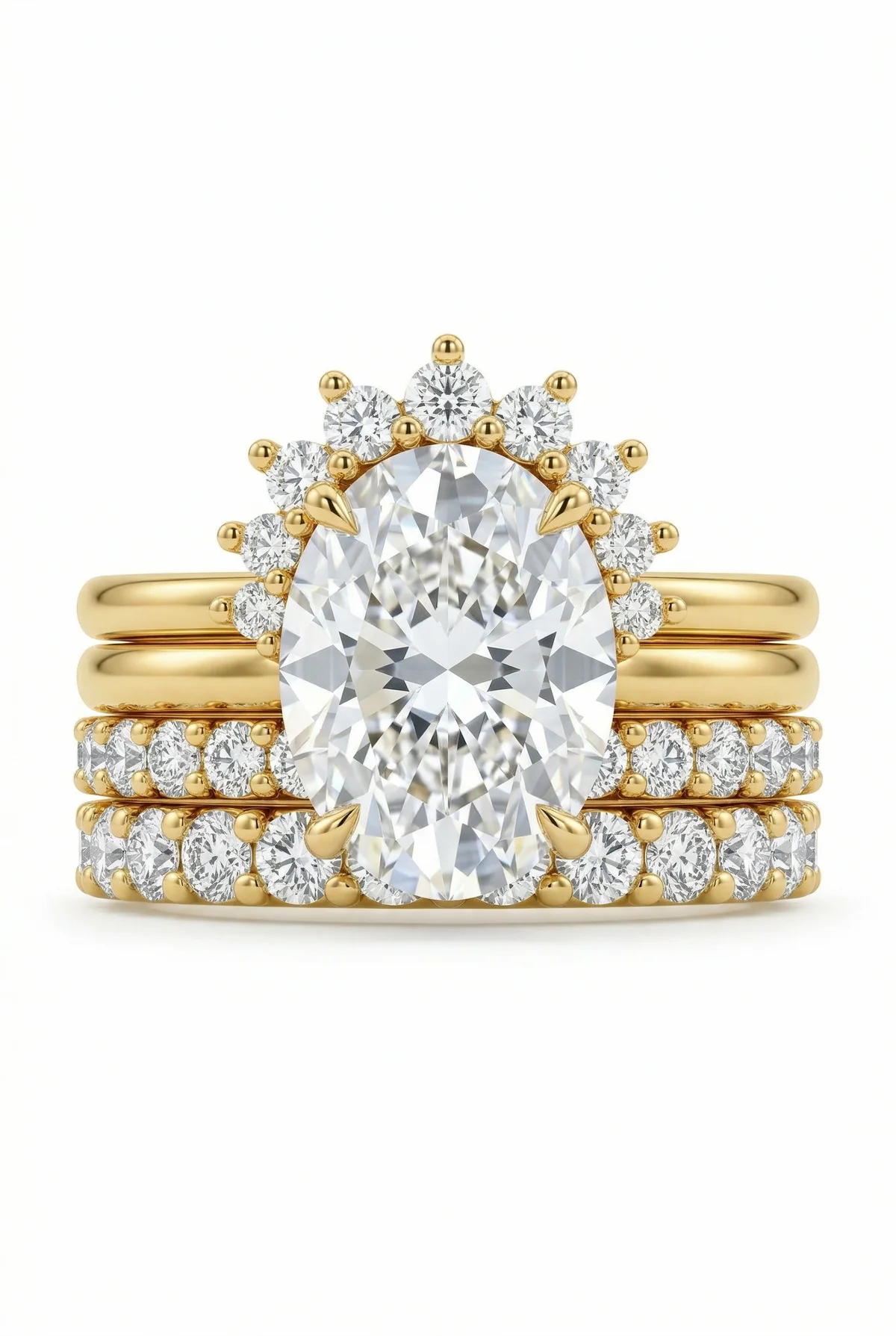 Elegant Stackable Ring Lab Grown Diamond Engagement Ring with IGI Certified 3 Carats Oval Cut E VVS2 CVD