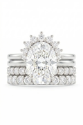 Elegant Stackable Ring Lab Grown Diamond Engagement Ring with IGI Certified 3 Carats Oval Cut E VVS2 CVD