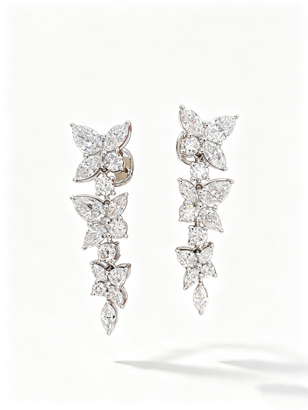 IGI Certified 14K 18K Gold Pear and Marquise Cut HPHT CVD Lab Grown Diamond Earrings