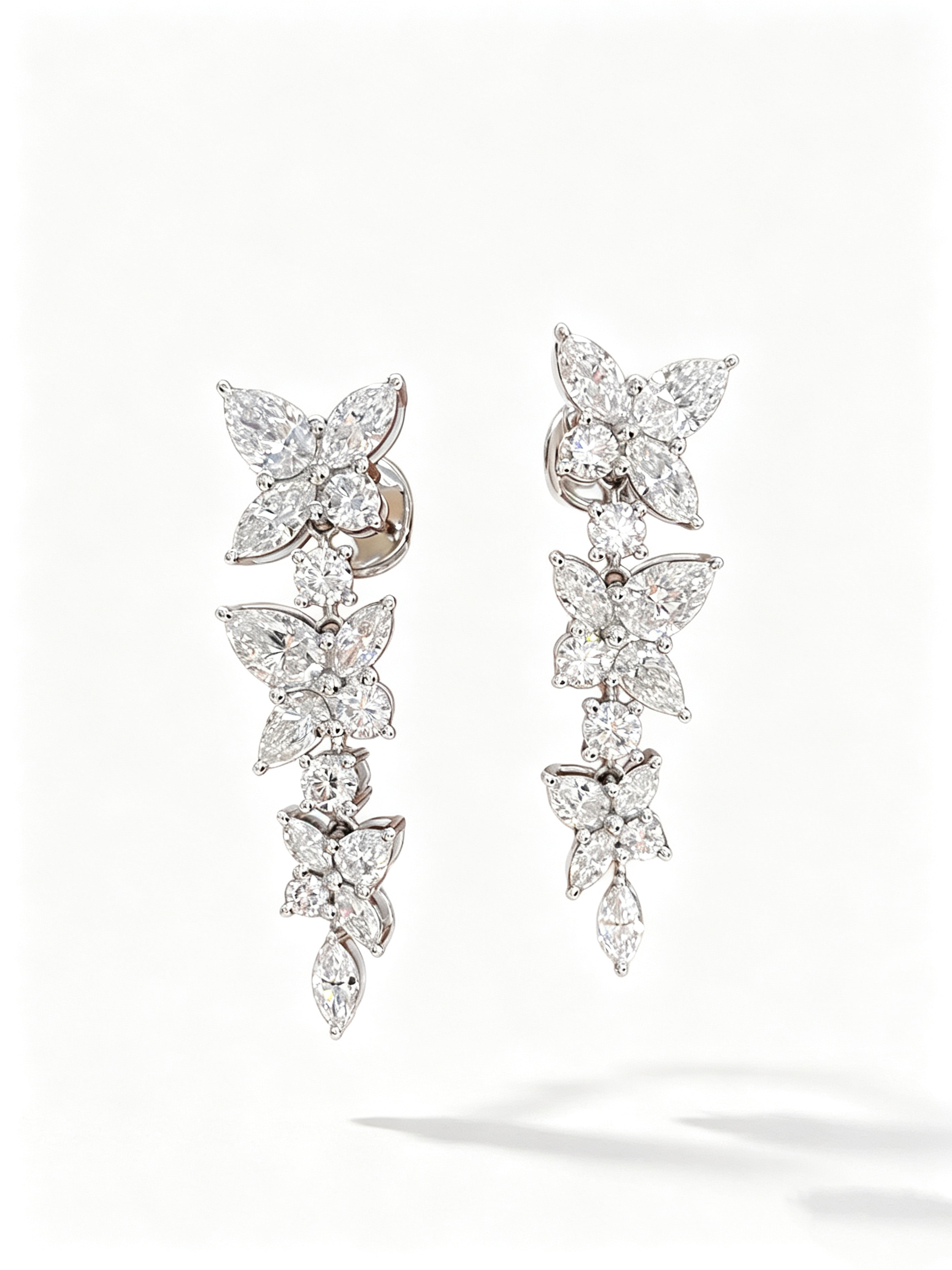 IGI Certified 14K 18K Gold Pear and Marquise Cut HPHT CVD Lab Grown Diamond Earrings