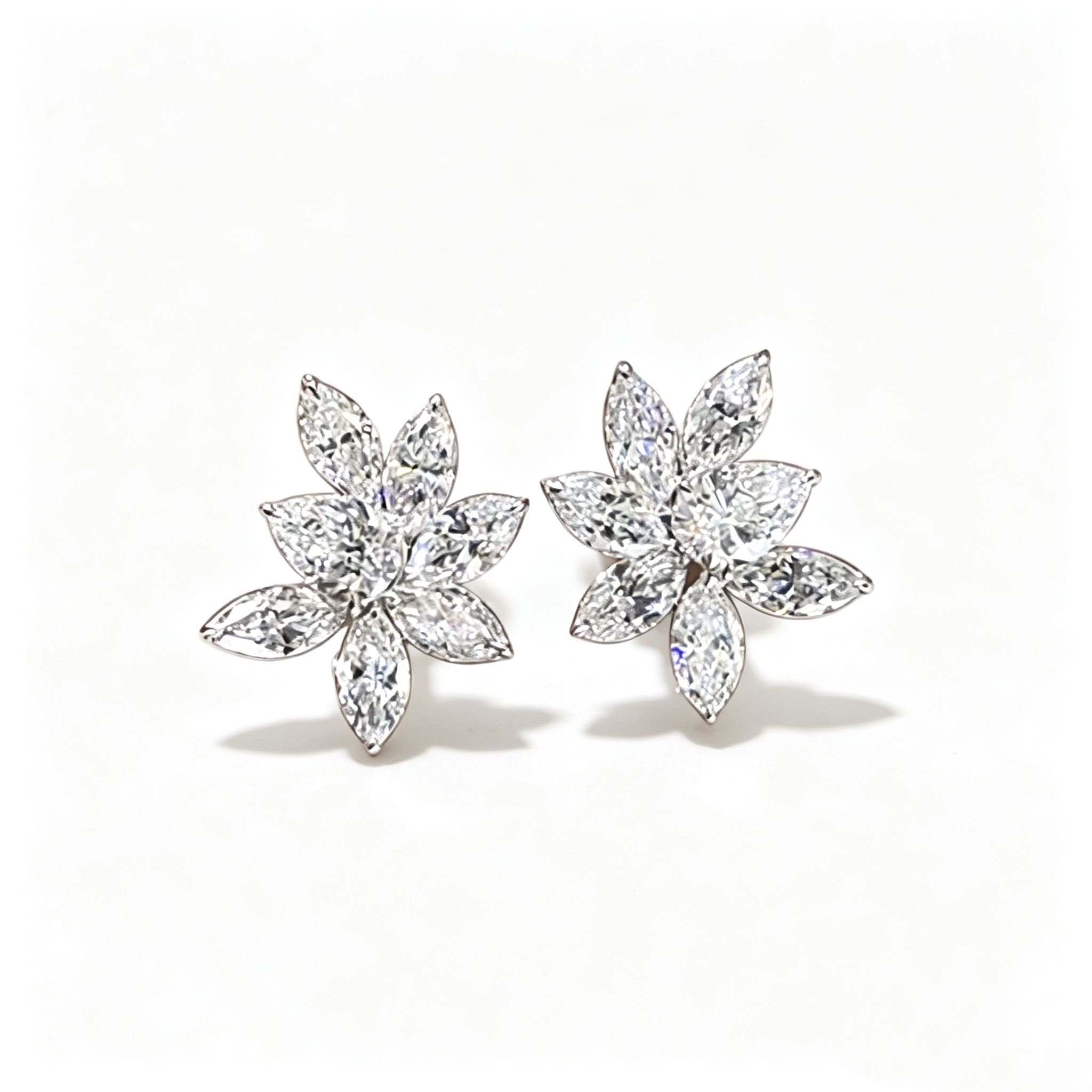 IGI Certified 14K 18K Gold Marquise Cut 2.5*4.5mm Lab Grown Diamond Earrings   Silver Flower Earrings Jewelry Women Hot