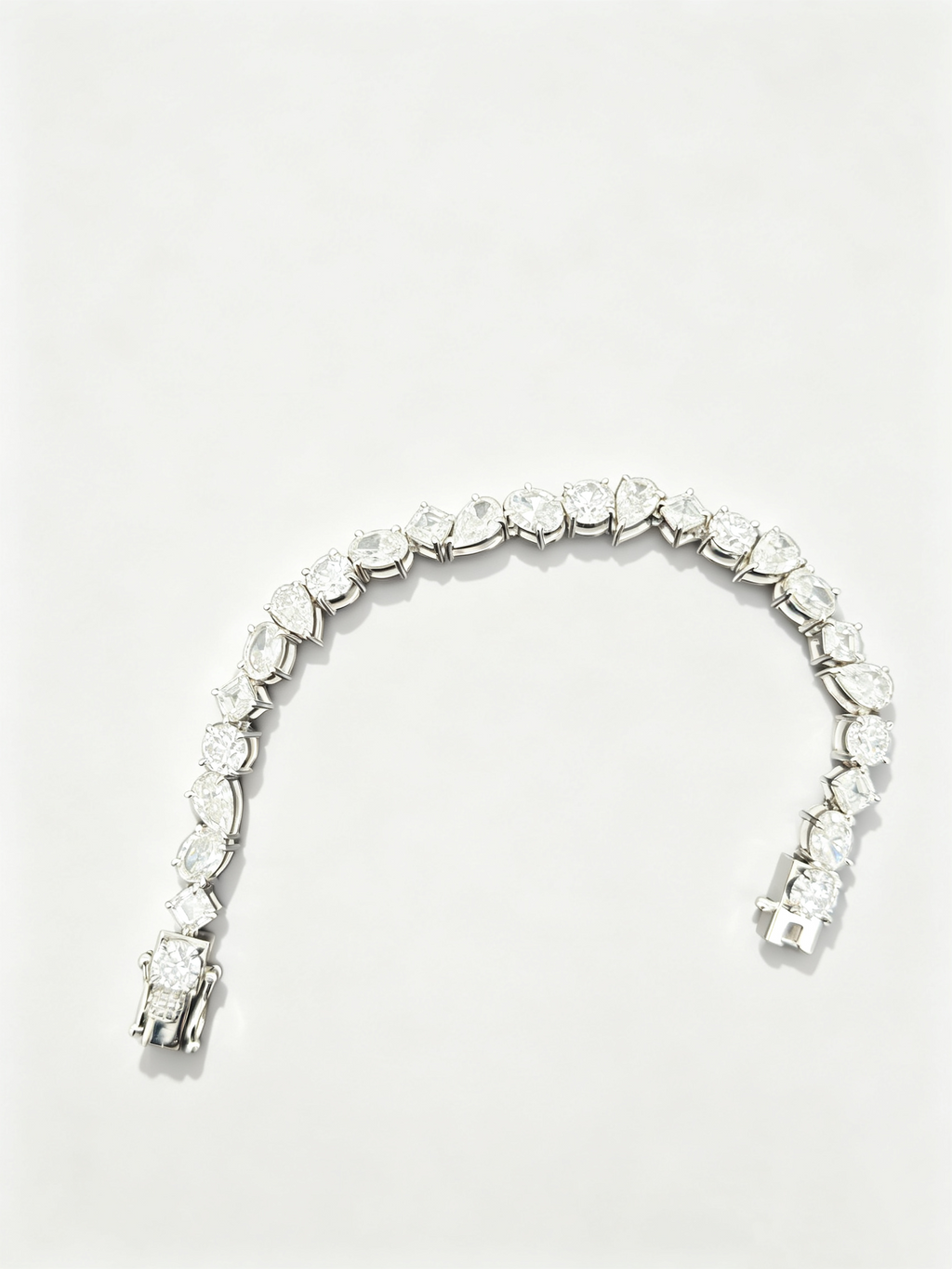 IGI Certified Multi-Shape Irregular Arrangement Lab-Grown Diamond Bracelet CVD HTHP 1 Carat Each