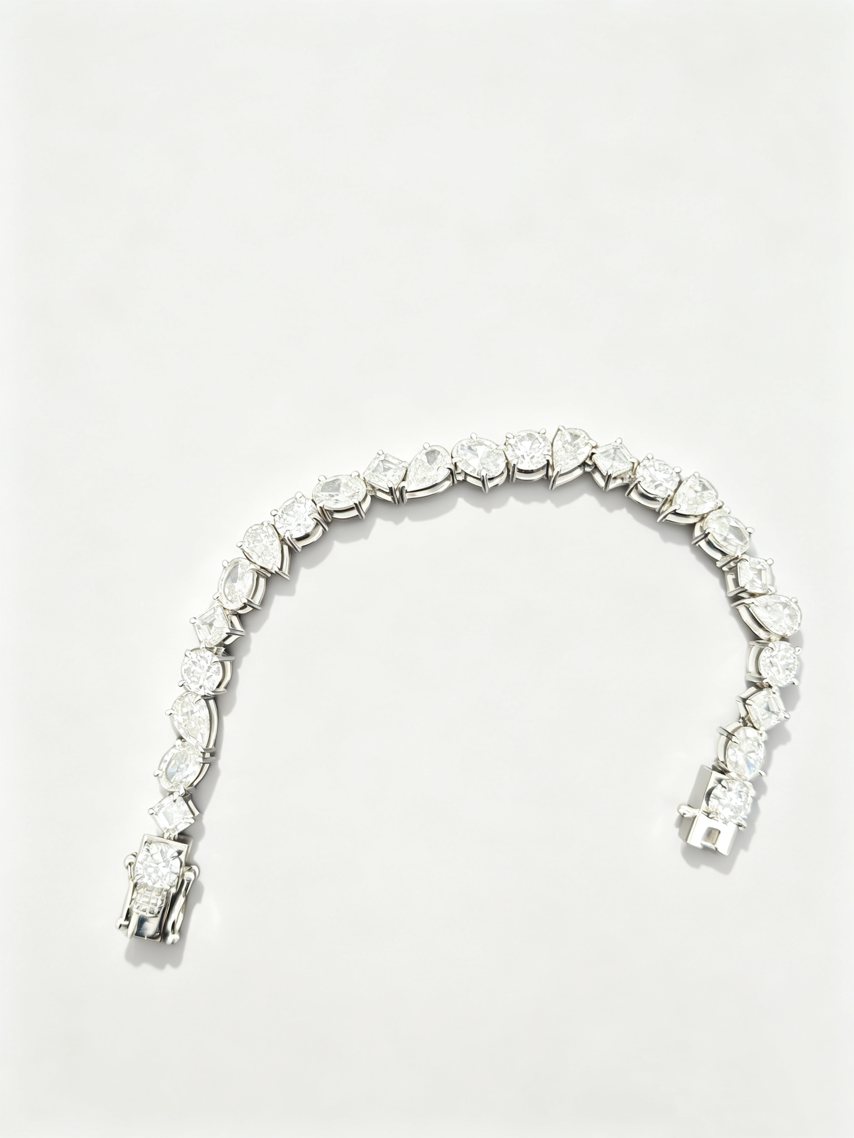 IGI Certified Multi-Shape Irregular Arrangement Lab-Grown Diamond Bracelet CVD HTHP 1 Carat Each