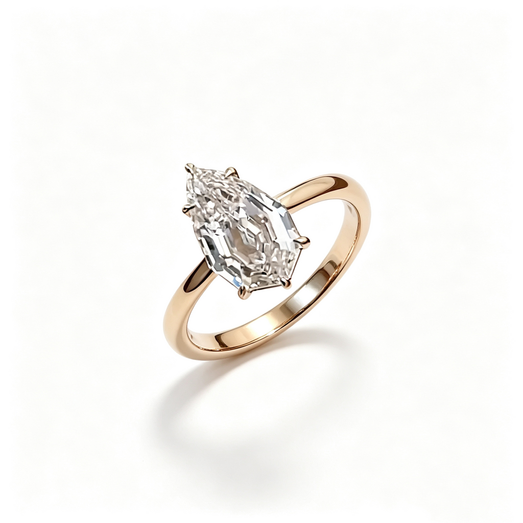 IGI Certified Custom Fine Ring with Pear Step Cut 3 Carats DE VVS  CVD Lab Grown Diamond 18K/14K Gold for Luxury Wedding