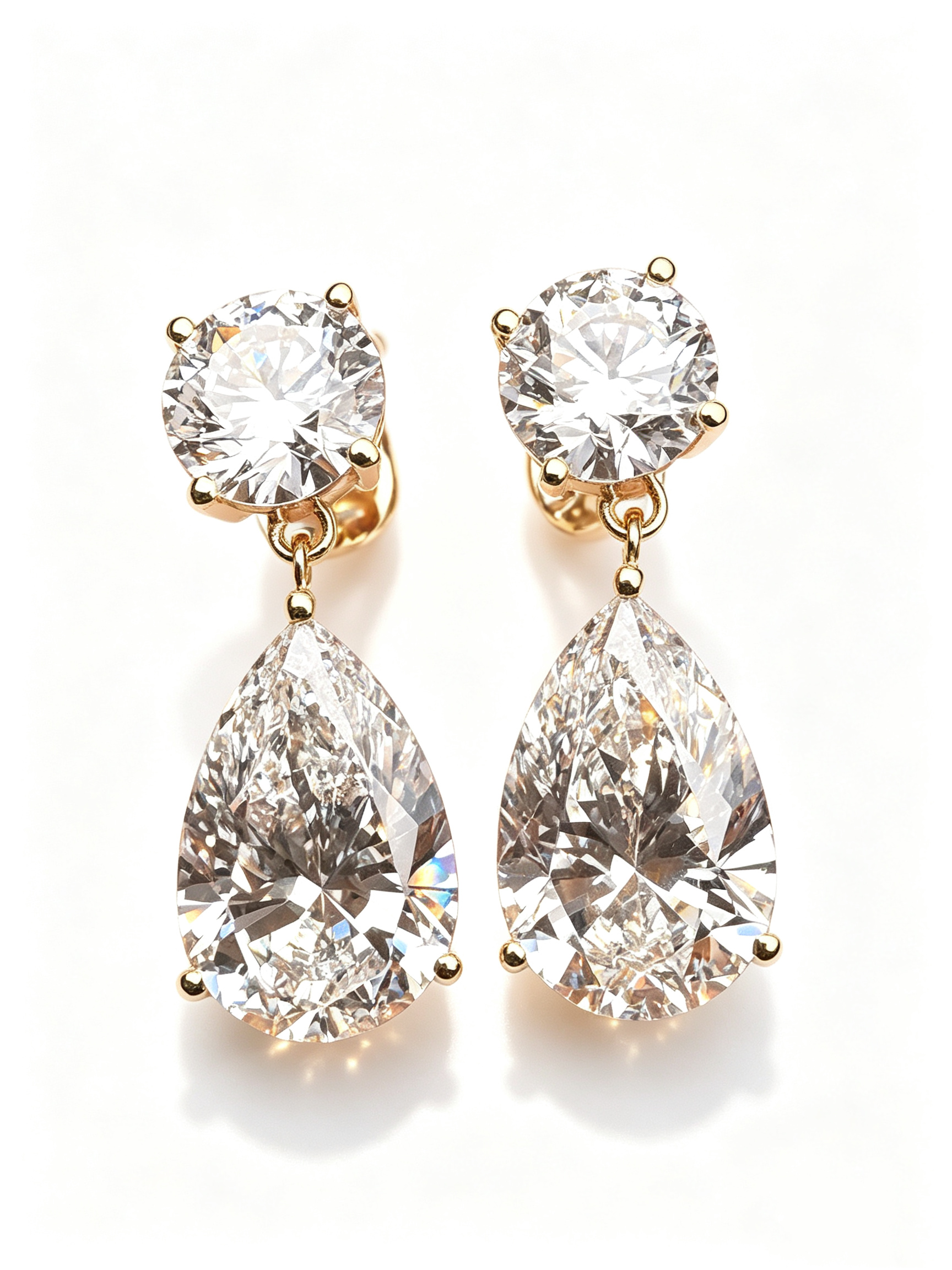 IGI Certified 14K 18K Gold Pear Cut Lab Grown Diamond Earrings 1CT D VVS2