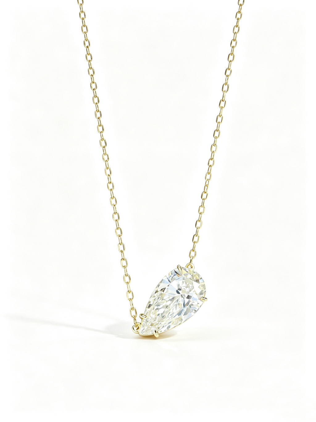 IGI Certified Lab Grown diamond Necklace with 3ct CVD D VVS2 Pear Cut  Synthetic Stone Custom 18k 14k Gold Pendant for Wedding
