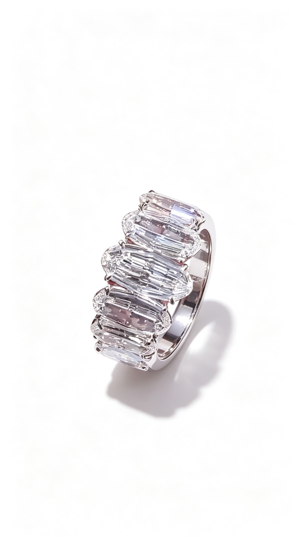 Custom IGI Certified Oval Step Cut Ring with CVD 4.5CTW DE  VVS Lab Grown diamond 18K Solid Gold for Engagement Band Ring