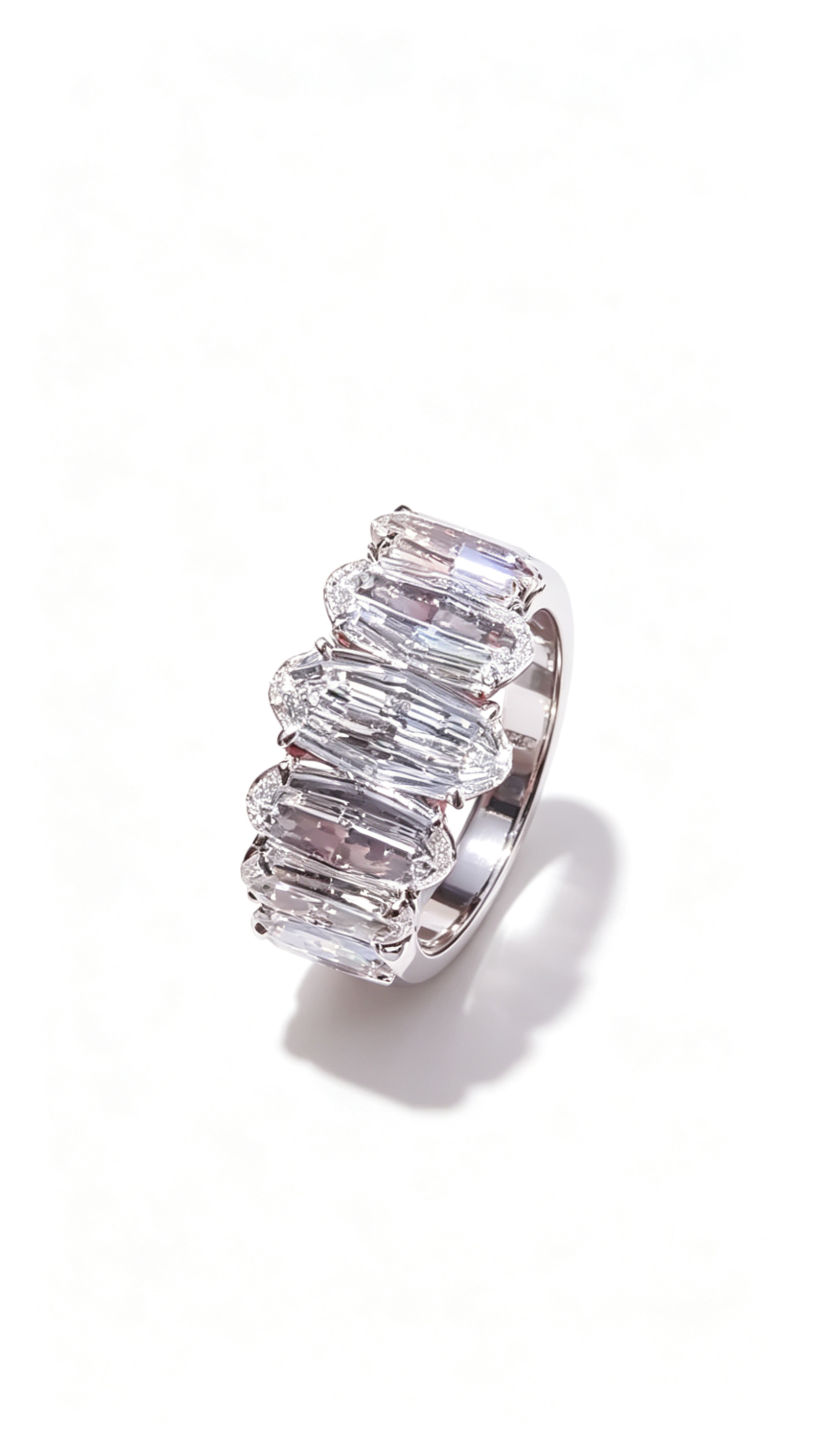 Custom IGI Certified Oval Step Cut Ring with CVD 4.5CTW DE  VVS Lab Grown diamond 18K Solid Gold for Engagement Band Ring