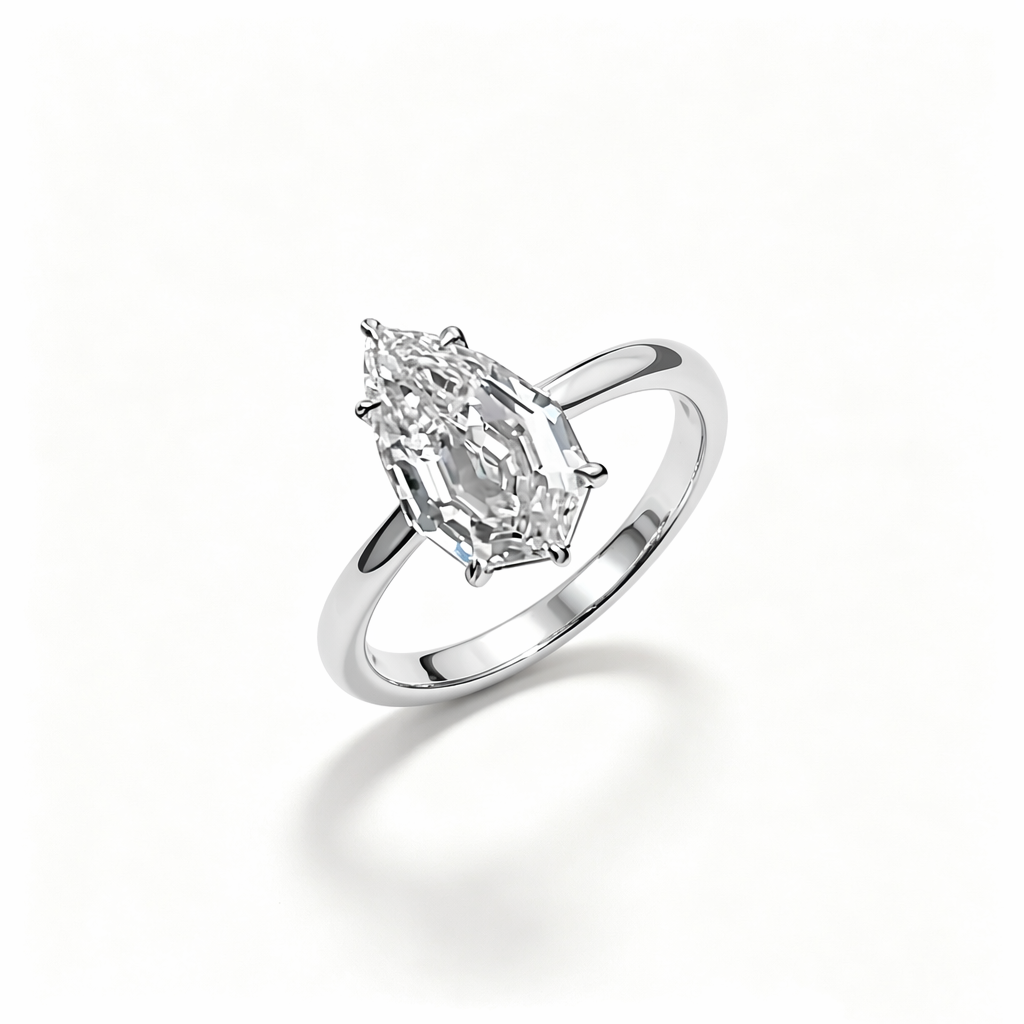 IGI Certified Custom Fine Ring with Pear Step Cut 3 Carats DE VVS  CVD Lab Grown Diamond 18K/14K Gold for Luxury Wedding