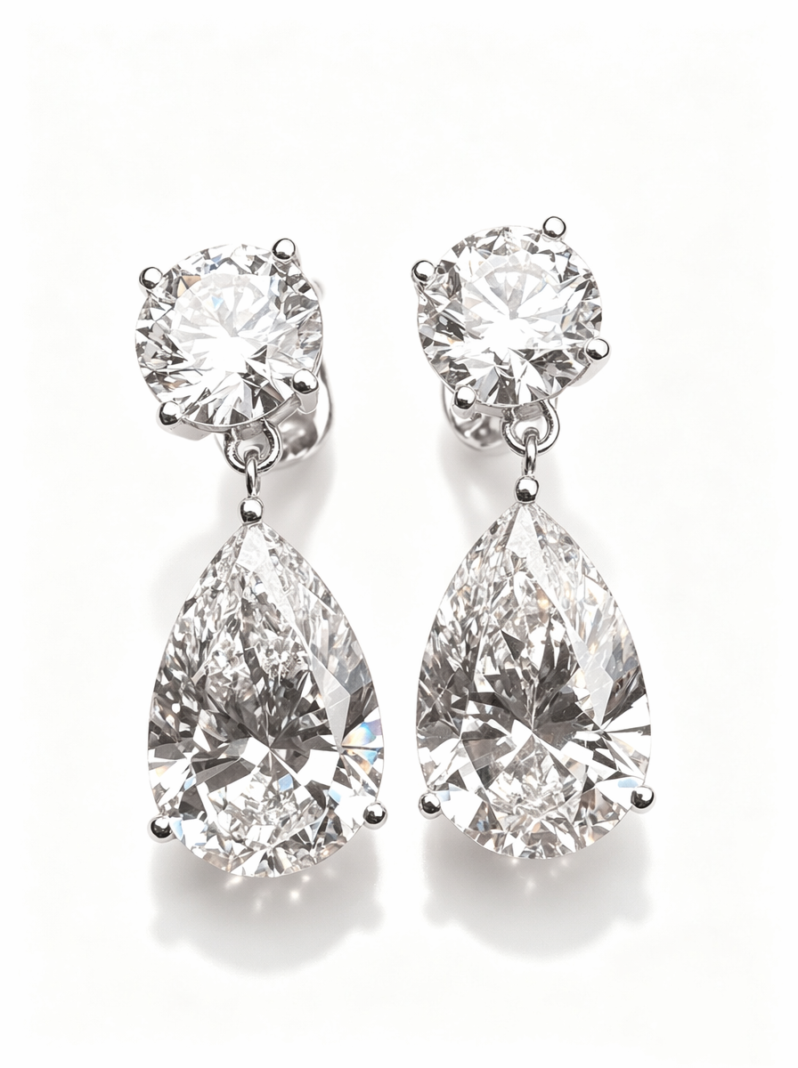 IGI Certified 14K 18K Gold Pear Cut Lab Grown Diamond Earrings 1CT D VVS2