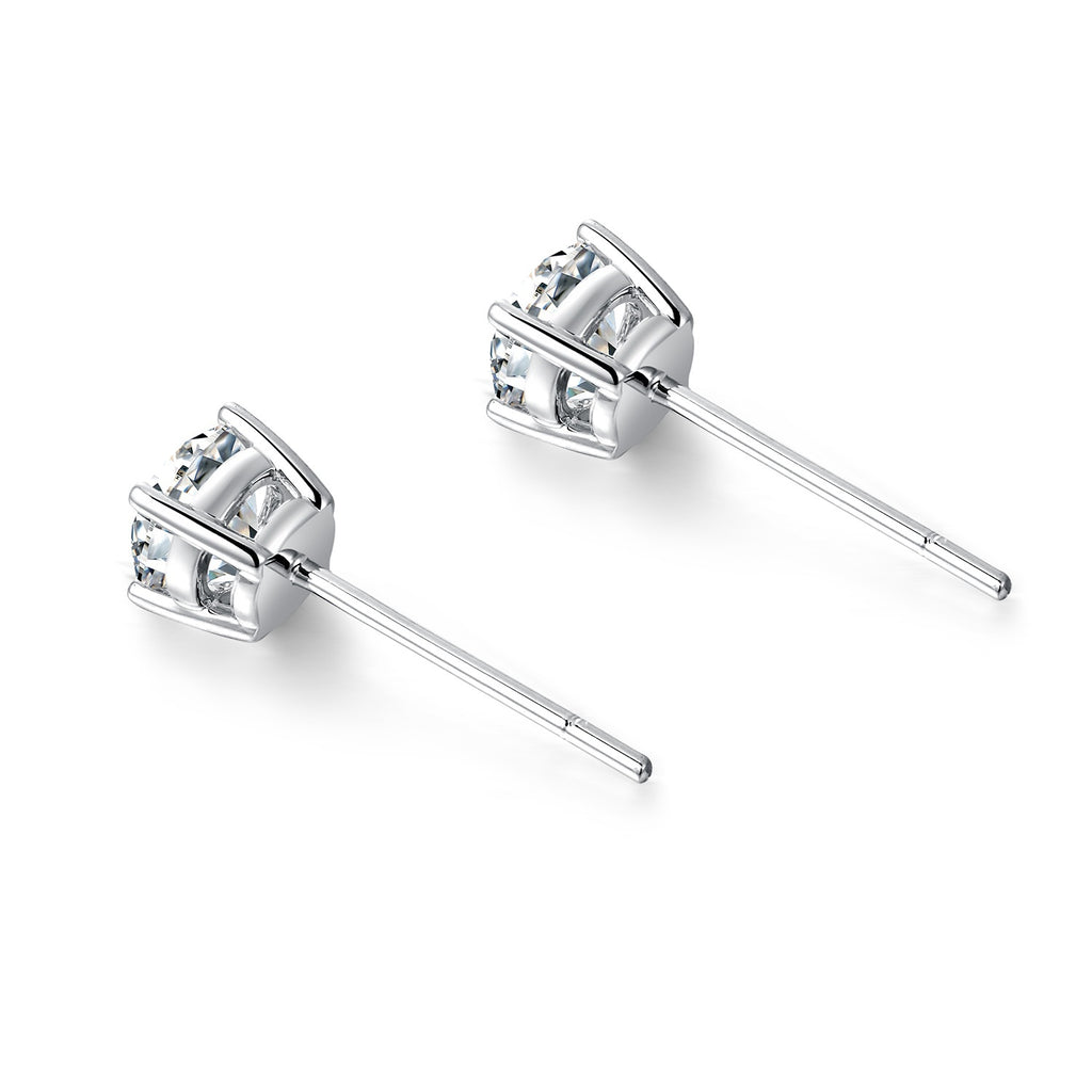 IGI Certified Lab Grown diamond Earrings with 1CT D VVS2 Round Brilliant Cut CVD 18K 14K Gold Stud Four Prong