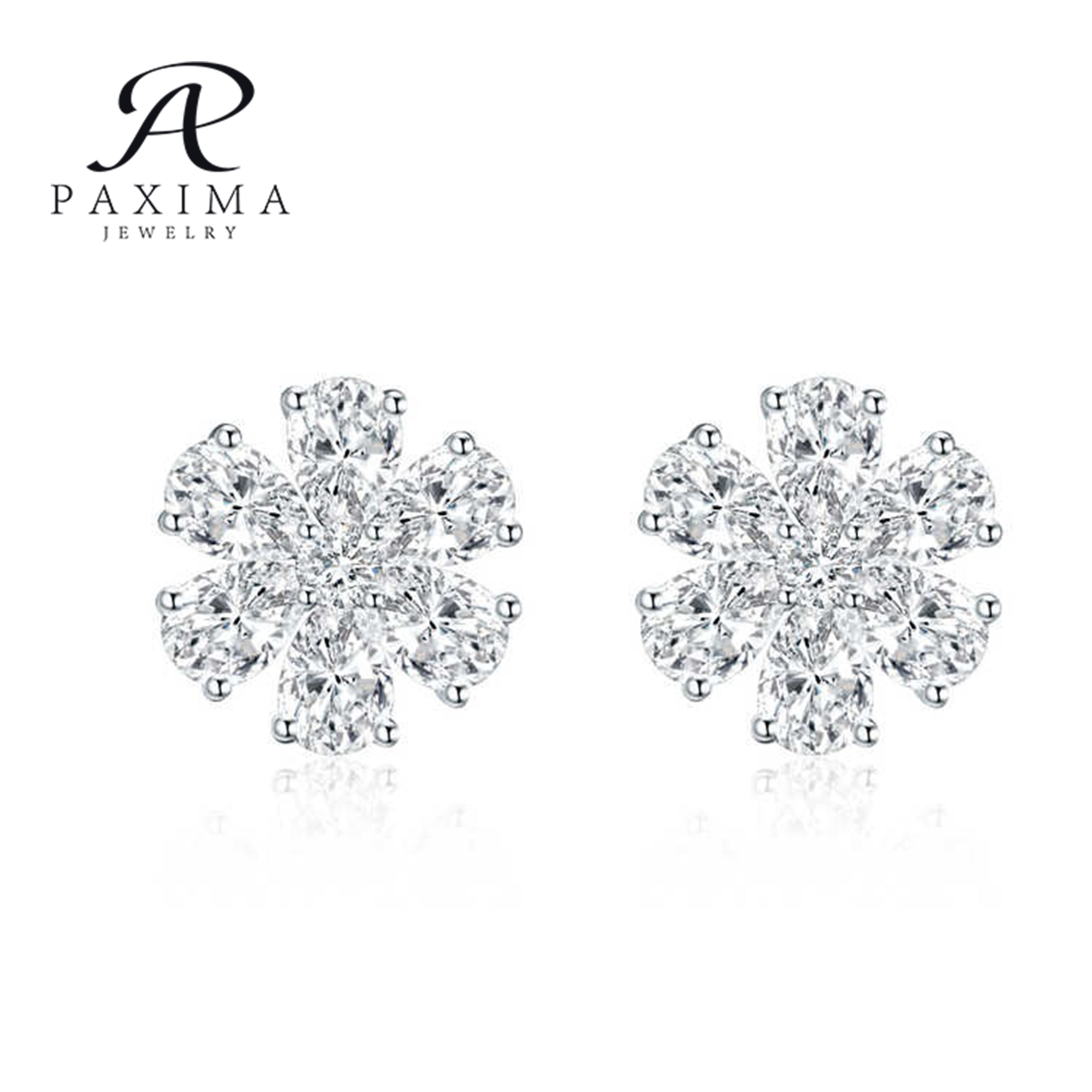 IGI Certified 14k 18k Lab Grown Diamond Stud Earrings with Pear Cut 2*3mm for Bridal Engagement Jewelry