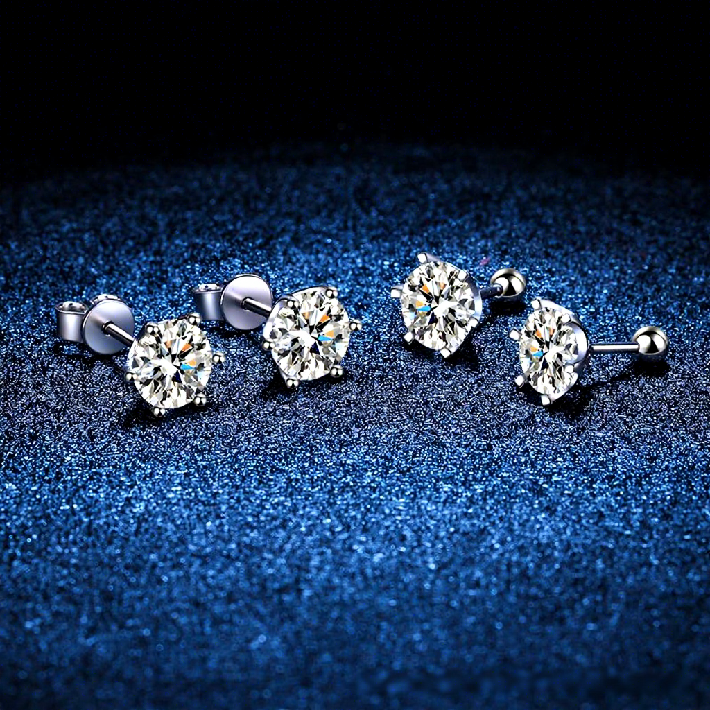IGI Certified 14k 18k Solid Gold Studs Lab Grown Created Diamond Earrings 1CT D VVS2 HPHT CVD Six Prong Clip-on Stud
