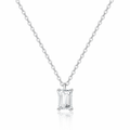 IGI Certified Lab Grown Diamond Necklace with 18k Solid Gold Emerald Cut 1ct D VVS2 Solitaire Pendant for Luxury Wedding Jewelry Collection