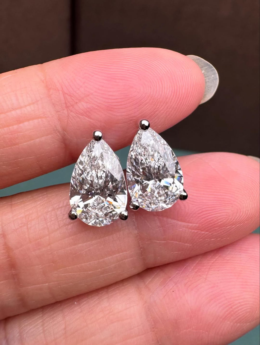 IGI Certified K Gold Pear Cut Lab Diamond Earrings 14k 18k 1CT D VVS2 Silver Earrings Women's Gift