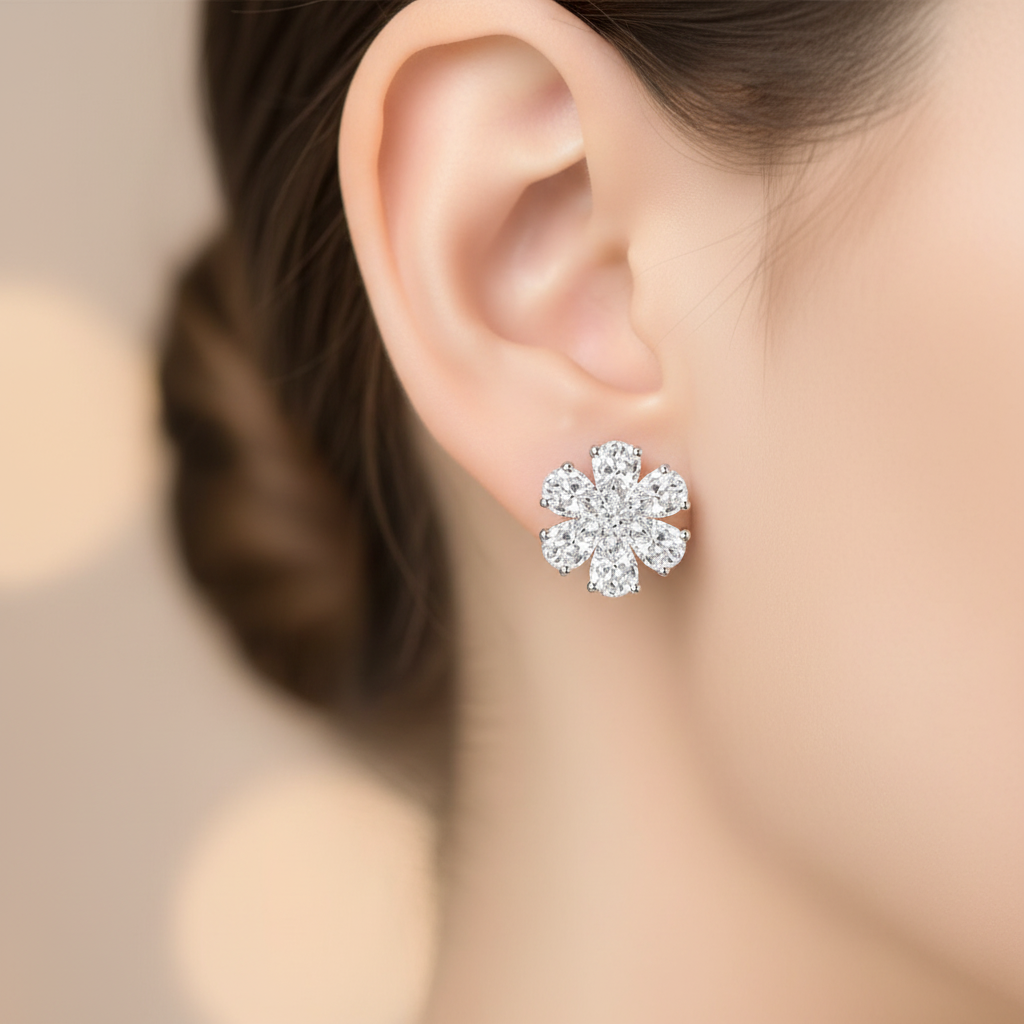 IGI Certified 14k 18k Lab Grown Diamond Stud Earrings with Pear Cut 2*3mm for Bridal Engagement Jewelry