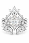 Fine Jewelry Lab Grown Diamond Engagement Ring IGI Certified D VVS2 3ct Marquise Cut Lab Created Diamond Stackable Ring Women Jewelry