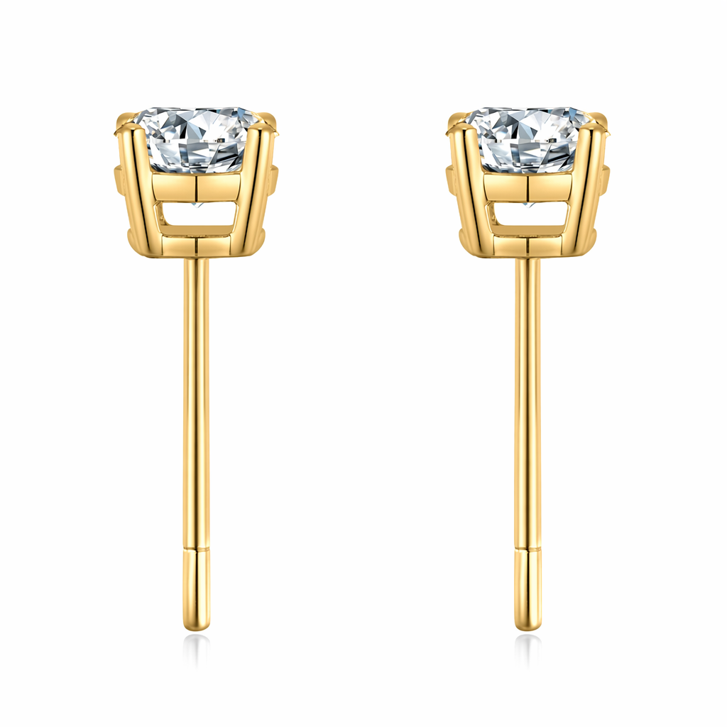 IGI Certified Lab Grown diamond Earrings with 1CT D VVS2 Round Brilliant Cut CVD 18K 14K Gold Stud Four Prong