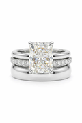 Lab Grown Diamond Engagement Rings with IGI Certified 3 Carats D VVS2 Radiant Cut CVD 18K 14K  for Elegant Bride