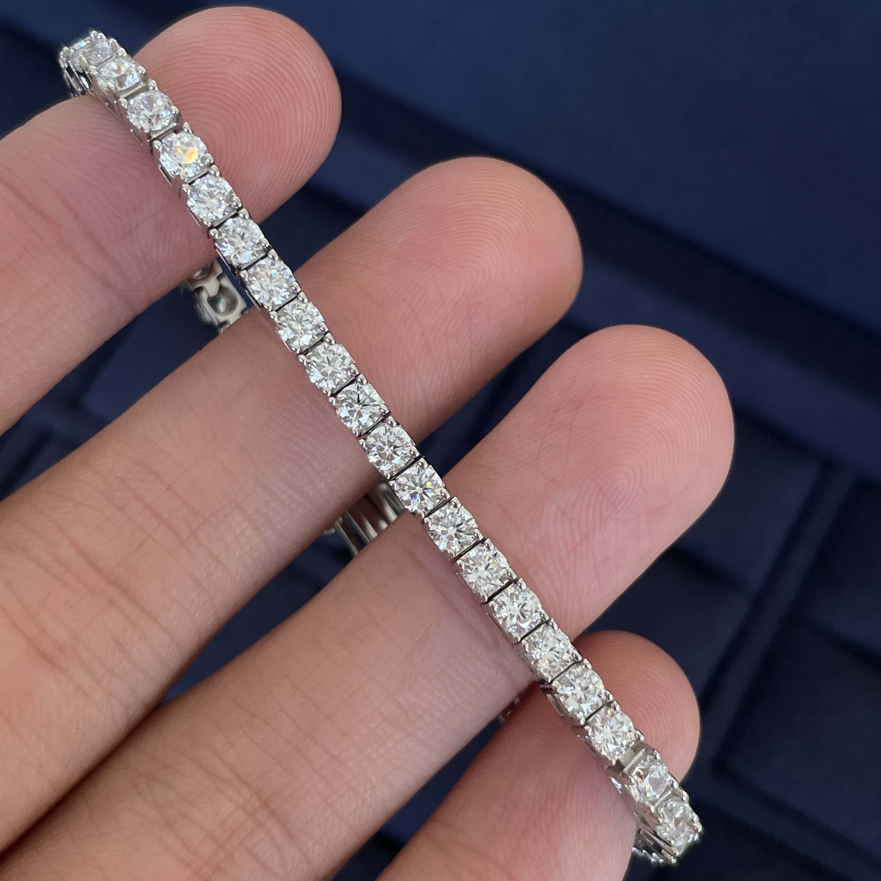 IGI Certified Lab Synthetic Diamond Tennis Bracelet with 3mm DEF VVS Round Cut 14K/9K Gold for Jewelry Wholesale