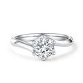 IGI Certified Lab Grown Diamond Wedding Ring with 3ct Round Brilliant Cut D VVS2 Bud-Shaped Claw Setting 18K/14K for Daily Wear