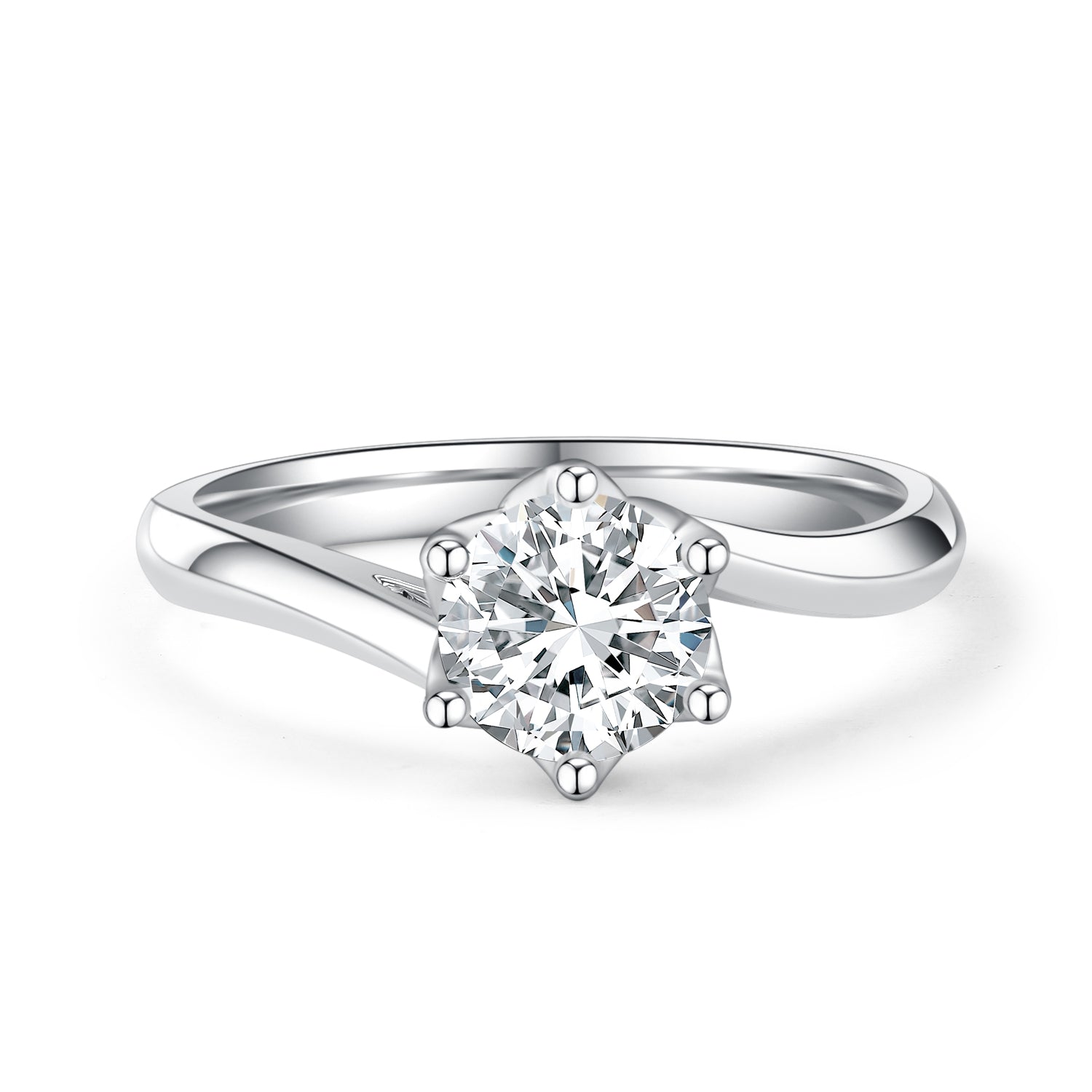 IGI Certified Lab Grown Diamond Wedding Ring with 3ct Round Brilliant Cut D VVS2 Bud-Shaped Claw Setting 18K/14K for Daily Wear