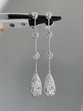 IGI Certified 14K 18K Gold Elongated Pear Cut HPHT CVD Lab diamond Drop Earrings 1CT DEF VVS