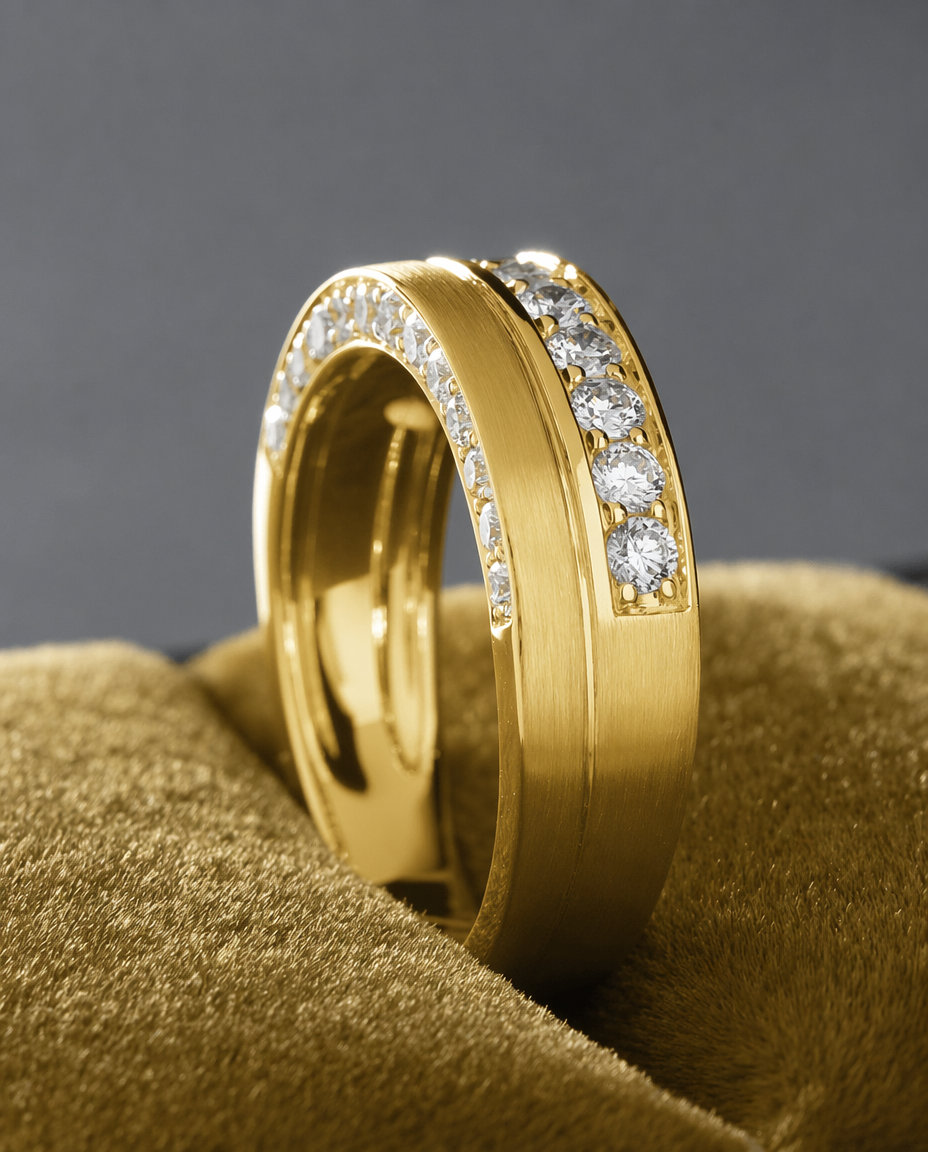 Hot Sale 9K 14K 18K Gold Ring Custom Men Ring New Design Lab Diamond Ring Round Brilliant Cut Men Birthday Gift Jewelry Making