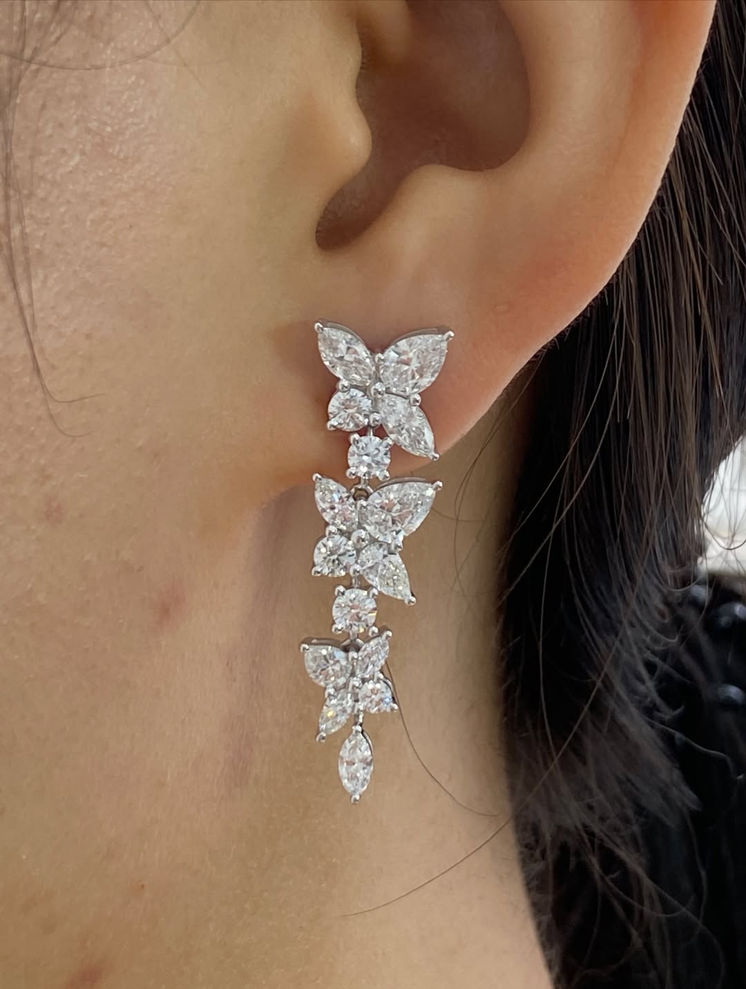 IGI Certified 14K 18K Gold Pear and Marquise Cut HPHT CVD Lab Grown Diamond Earrings