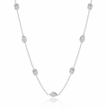 IGI Certifited18k Solid Gold Lab Grown Diamond Necklace with Marquise Cut(3*6mm) and Emerald Cut(3*5mm) for Elegant Women's Fine Jewelry