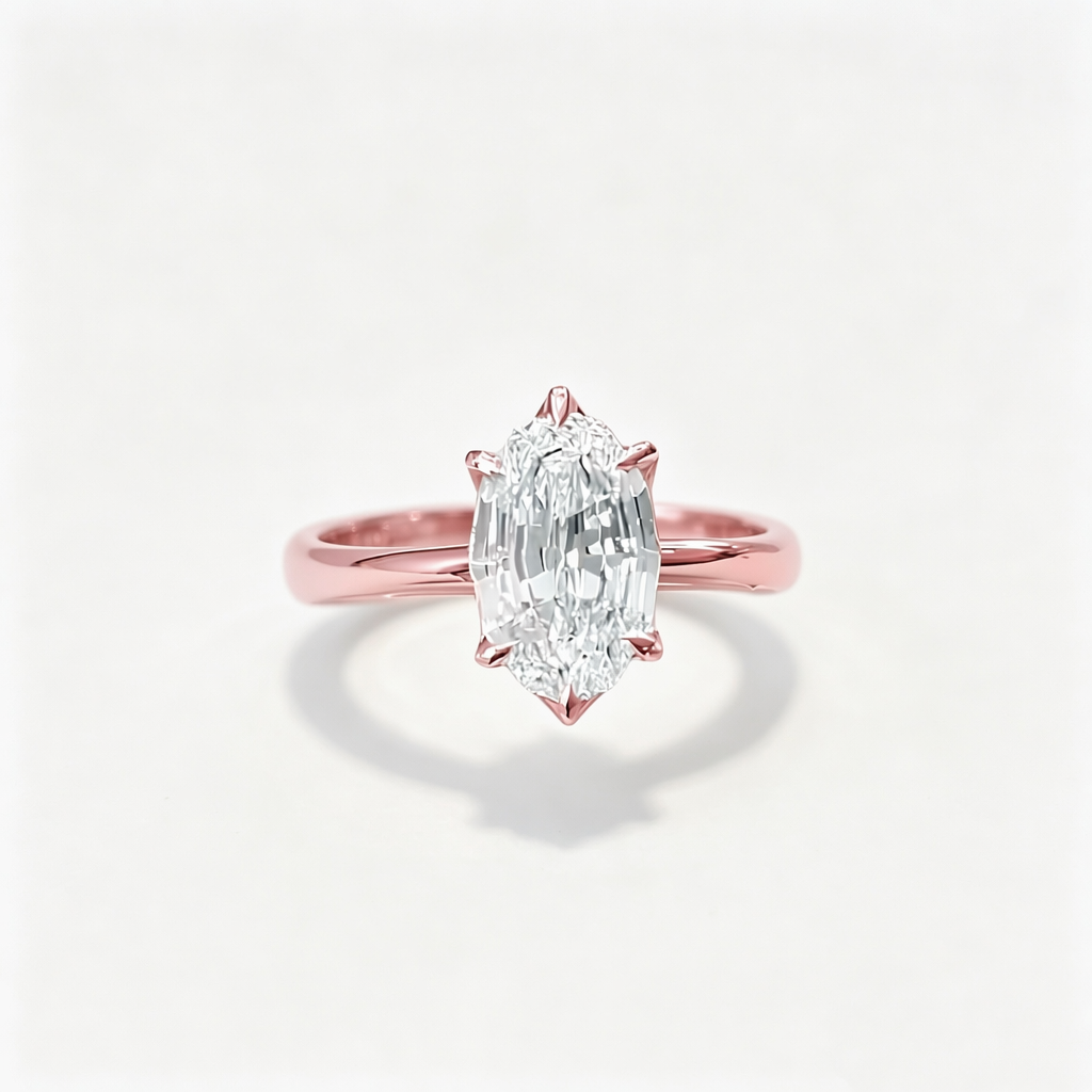Custom IGI Certified Oval Step Cut Ring with CVD 3ct DE VVS Lab Grown diamond 18K Solid Gold Six-prong Setting for Engagement
