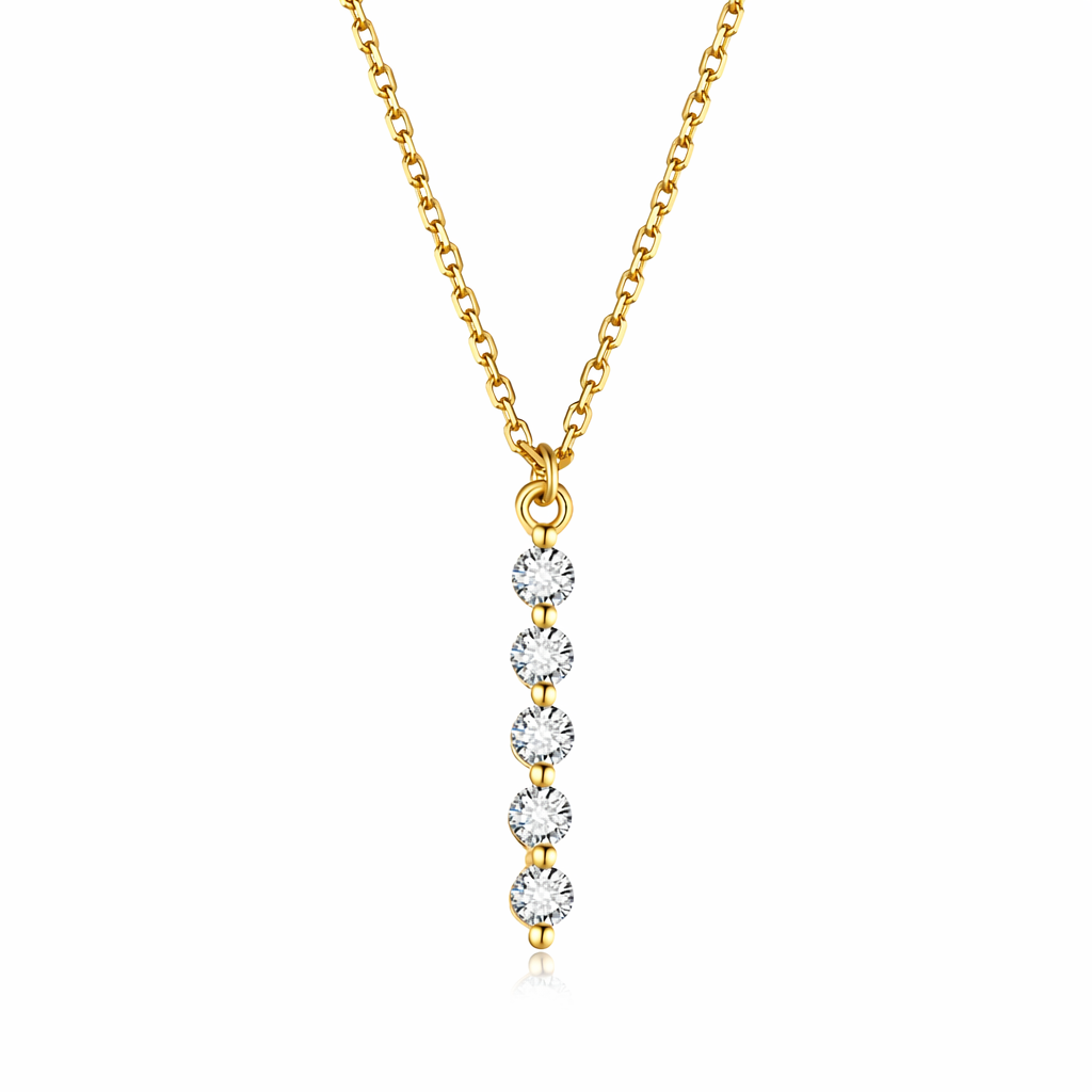 IGI Certified 18k Gold Lab Grown Diamond Necklace with 0.15ct Round Brilliant Cut for Women's Chain