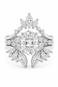 Custom Stackable Ring with IGI Certified CVD 3ct  D VVS2 Oval Cut Lab Grown diamond 18K 14K Solid Gold for Engagement