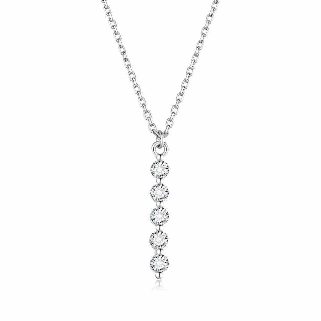 IGI Certified 18k Gold Lab Grown Diamond Necklace with 0.15ct Round Brilliant Cut for Women's Chain