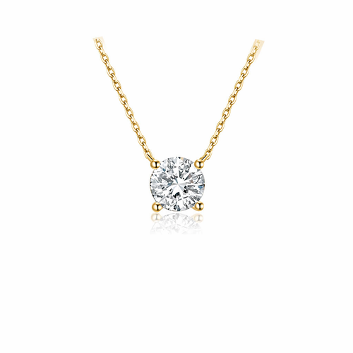 18k Gold Lab Grown Diamond Necklace with IGI Certified 3ct D VVS2 Solitaire Round Brilliant Cut for Elegant Day Wear