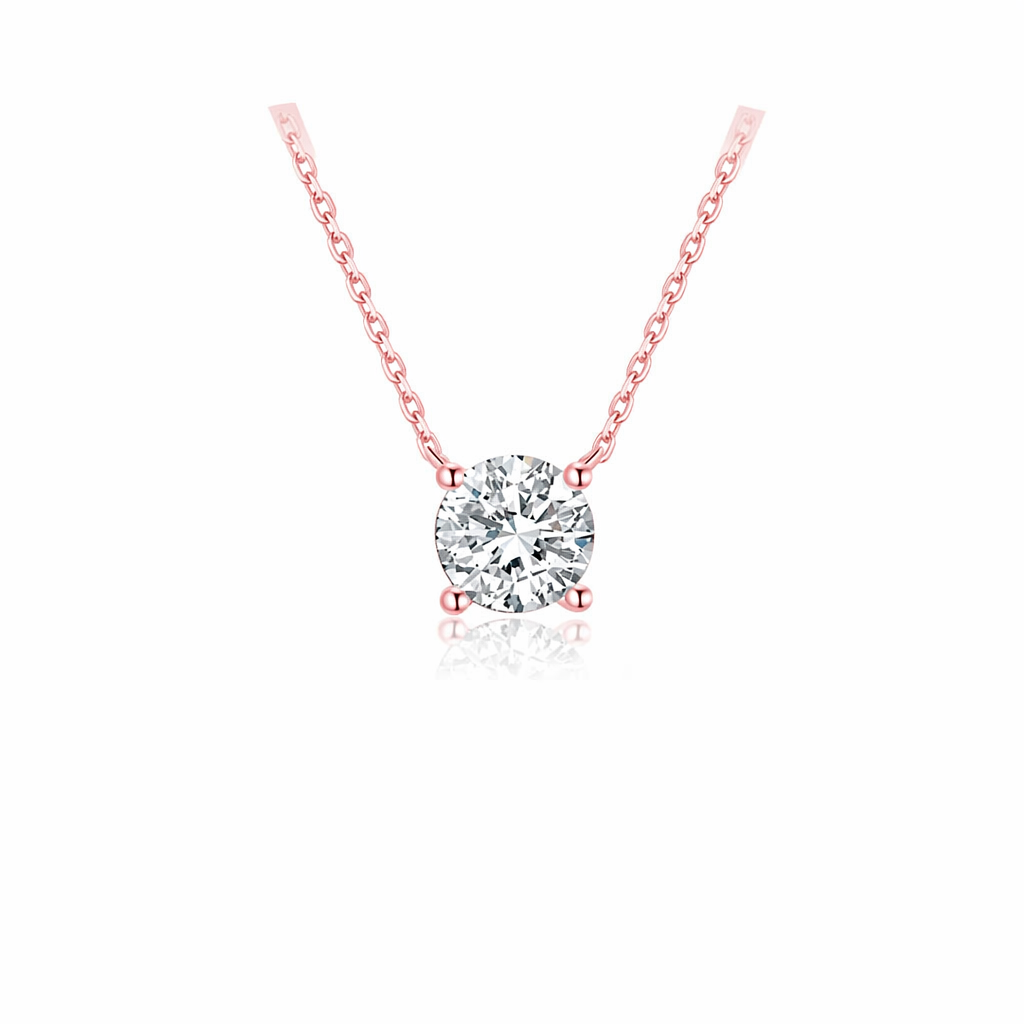 18k Gold Lab Grown Diamond Necklace with IGI Certified 3ct D VVS2 Solitaire Round Brilliant Cut for Elegant Day Wear