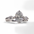Three-stone Oval Cut Lab Grown Diamond Ring with IGI Certified 2 Carats D VVS2 18K for Wedding Customization