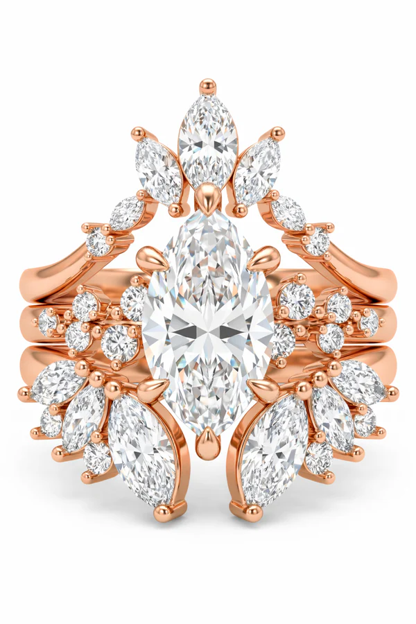 Fine Jewelry Lab Grown Diamond Engagement Ring IGI Certified D VVS2 3ct Marquise Cut Lab Created Diamond Stackable Ring Women Jewelry