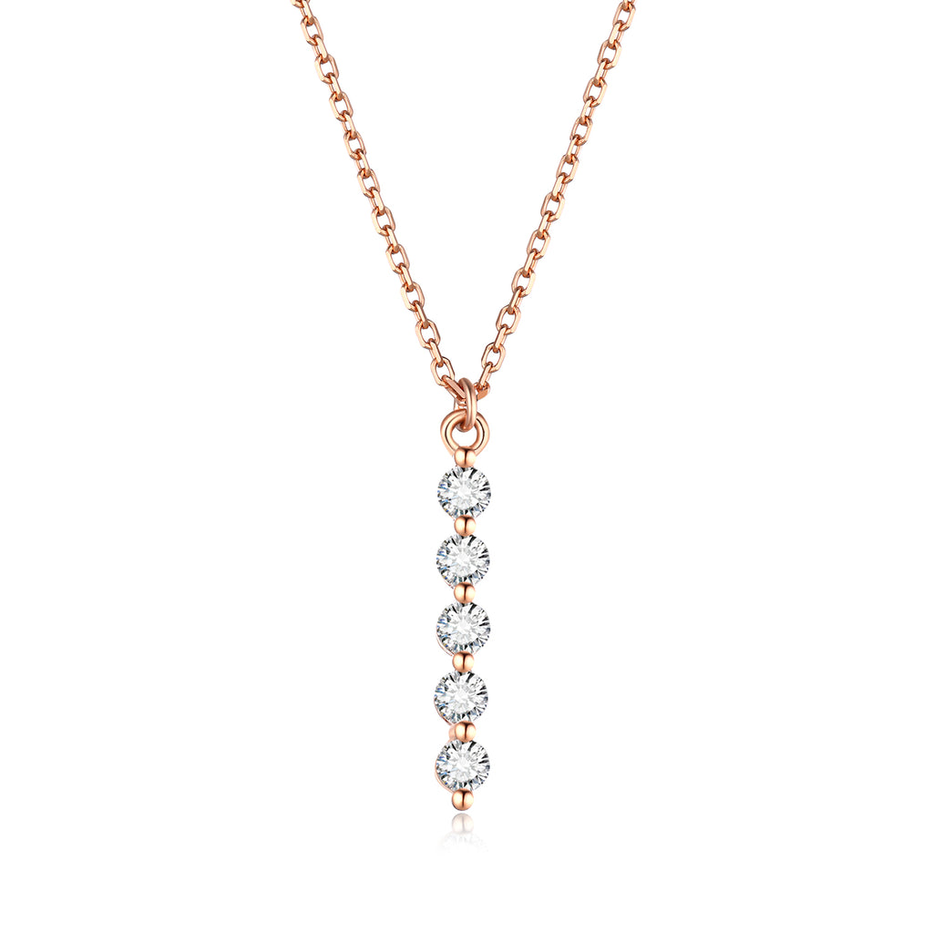 IGI Certified 18k Gold Lab Grown Diamond Necklace with 0.15ct Round Brilliant Cut for Women's Chain