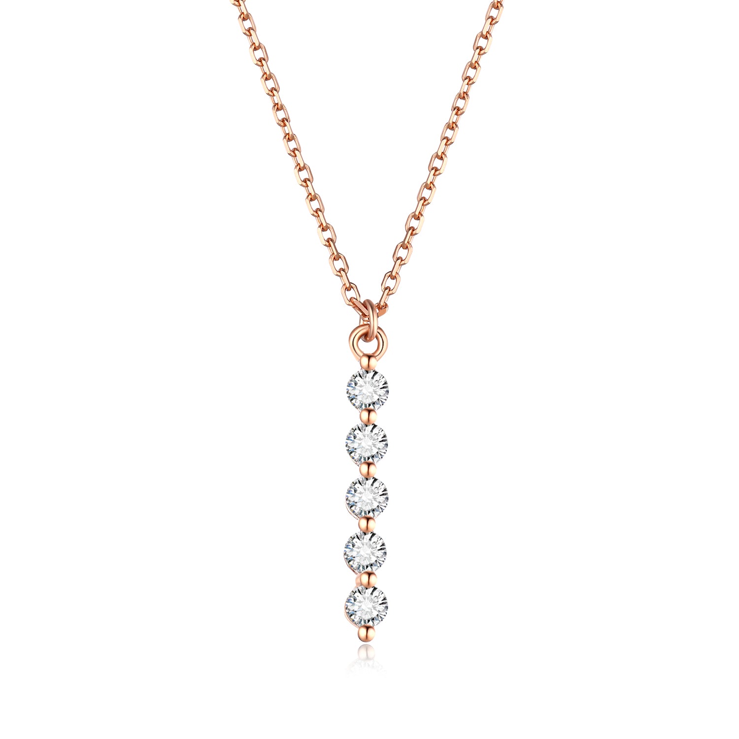 IGI Certified 18k Gold Lab Grown Diamond Necklace with 0.15ct Round Brilliant Cut for Women's Chain