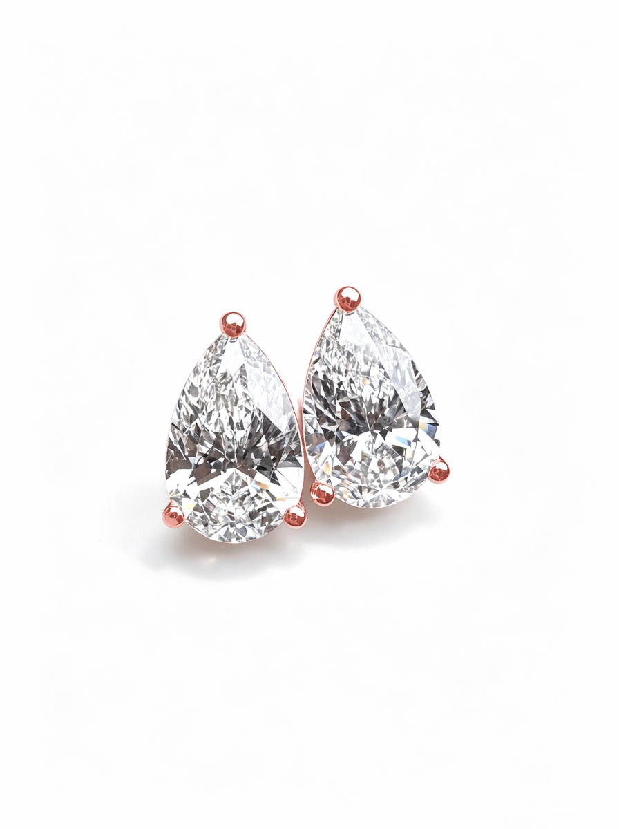 IGI Certified K Gold Pear Cut Lab Diamond Earrings 14k 18k 1CT D VVS2 Silver Earrings Women's Gift