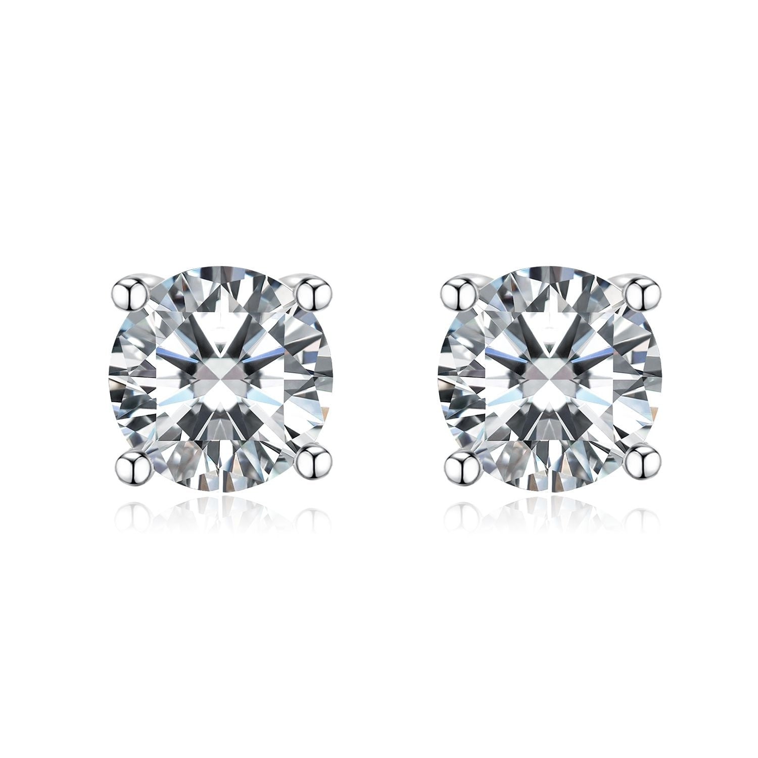IGI Certified Lab Grown diamond Earrings with 1CT D VVS2 Round Brilliant Cut CVD 18K 14K Gold Stud Four Prong