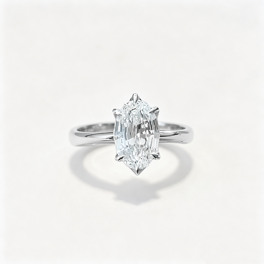 Custom IGI Certified Oval Step Cut Ring with CVD 3ct DE VVS Lab Grown diamond 18K Solid Gold Six-prong Setting for Engagement