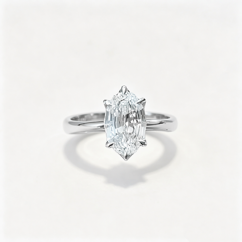 Custom IGI Certified Oval Step Cut Ring with CVD 3ct DE VVS Lab Grown diamond 18K Solid Gold Six-prong Setting for Engagement