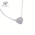 IGI Certified Lab Grown Diamond Necklace with Halo Setting Small Round Diamond for Vacation Wear