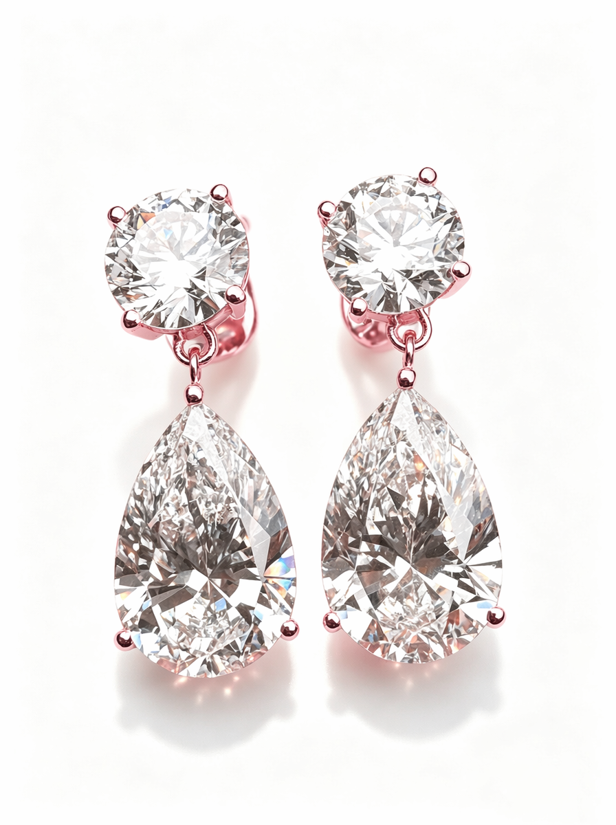 IGI Certified 14K 18K Gold Pear Cut Lab Grown Diamond Earrings 1CT D VVS2