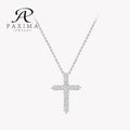 IGI Certified 18K Soild Gold Lab Grown Diamond Necklace with DEF VVS Round Brilliant Cut Cross Pendant