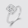 Lab Grown Diamond  14k 18k Solid Gold Ring IGI Certified Emerald Cut 2ct D VVS2