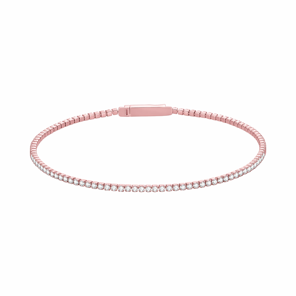 IGI Certified 18K 14K Solid Gold Lab Grown Diamond Bracelet with HPHT DEF VVS VS 2mm Small Size for Wedding Band and Bridal Set Matching
