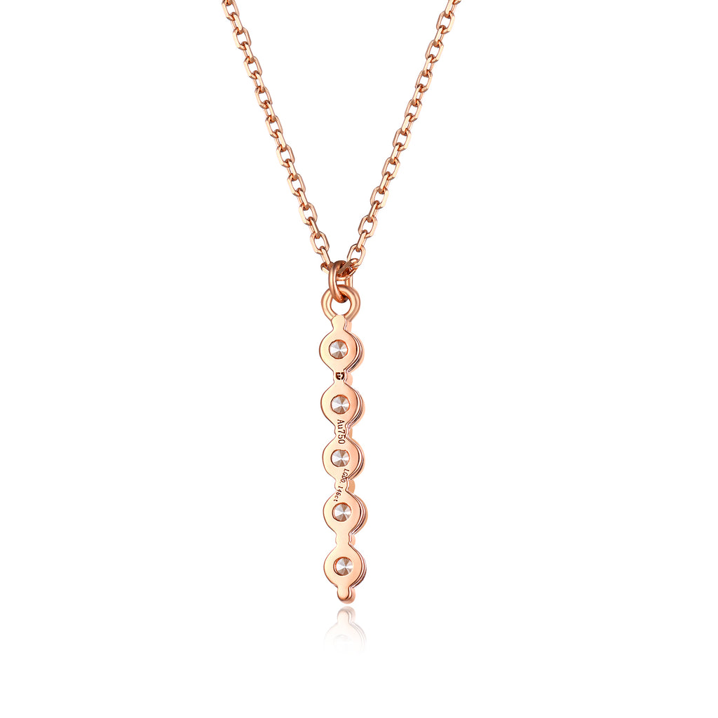 IGI Certified 18k Gold Lab Grown Diamond Necklace with 0.15ct Round Brilliant Cut for Women's Chain